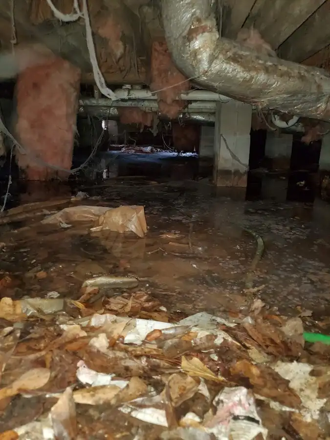 Crawl space flood assessment for Commercial Water Damage Restoration in Denton